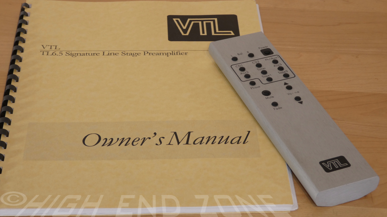 VTL TL6.5 Owner's Manual